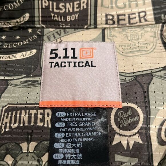 5.11 Tactical Mens XL 99 hunters Beer Short Sleeve Shirt Conceal Carry Snap Mesh - Picture 3 of 6
